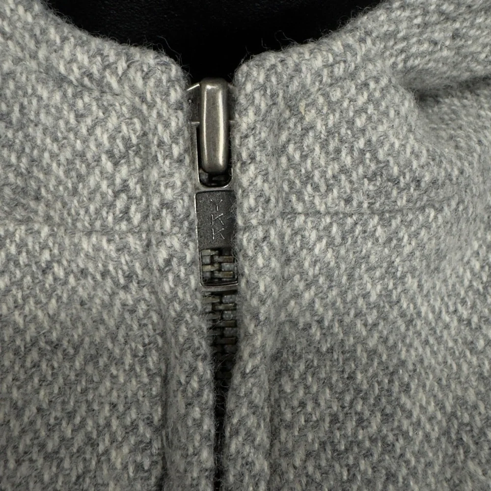 Lauren Ralph Lauren Light Gray Textured Wool Twill Hooded Zip Jacket - Picture 4 of 15